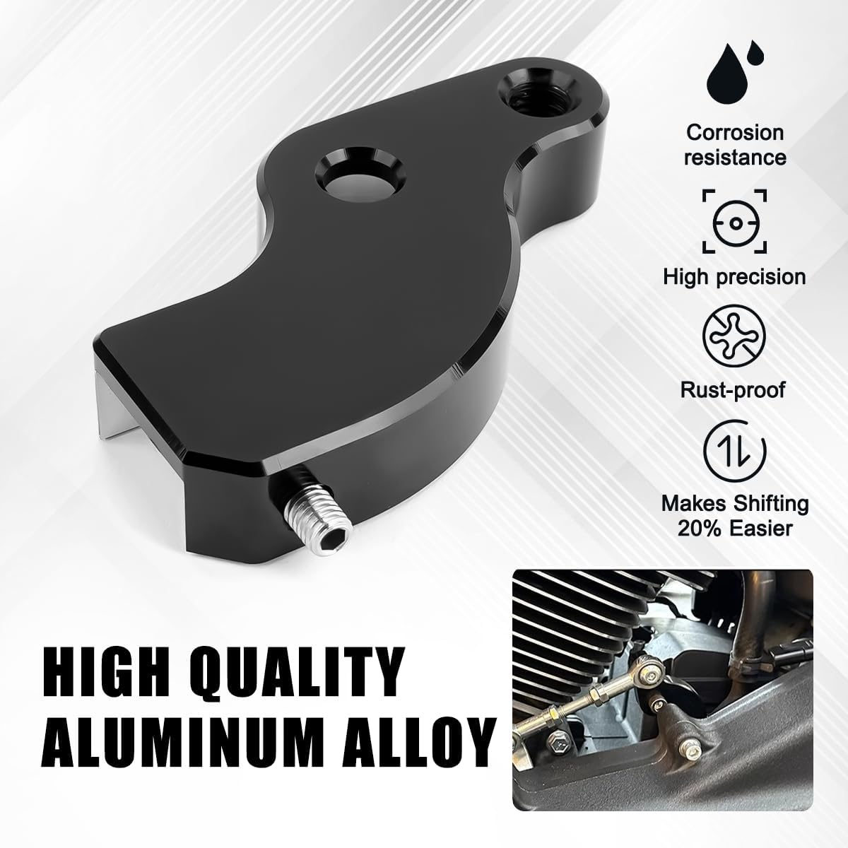 Jerbor Motorcycle Neutral Shift Assistant for Harley Touring Softail 2018-Up, Durable Aluminum Alloy Neutral Shift Auxiliary Bracket Mount, Easier by 20% Neutral Shift Gear for Harley Accessories image number 5