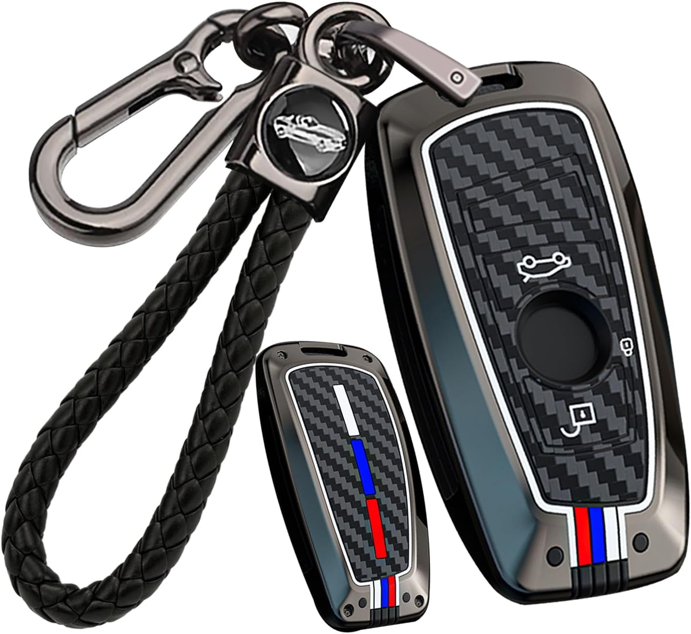 Ontto Luminous Car Key Cover Fit for BMW X1 X3 X4 X5 X6 1 2 3 5 7 Series G20 G02 G05 G31 G23 Key Holder Alloy Silicone Smart Shell Case Keyring Keychain Auto Styling Accessories Silver B1