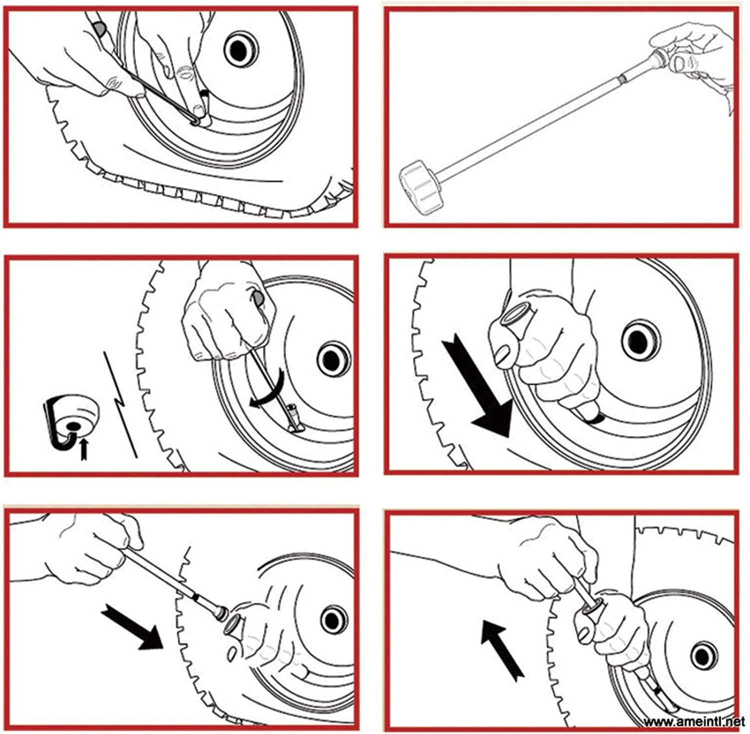 AME INTL 51025 Quick Tire Valve Change Tool for Cars, Trucks, Motorcycles and Atvs - .453 Valve Stems