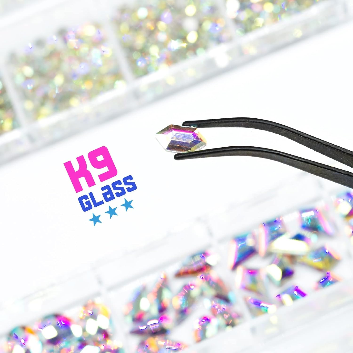 Qiipii 4080Pcs Crystal AB Nail Rhinestones AB Flatback Rhinestones for Nails Nail Art Gems round Beads K9 Glass Stones Diamonds Jewels Nail Charms Supplies for Nail Face Eyes Makeup Clothes DIY Crafts image number 6