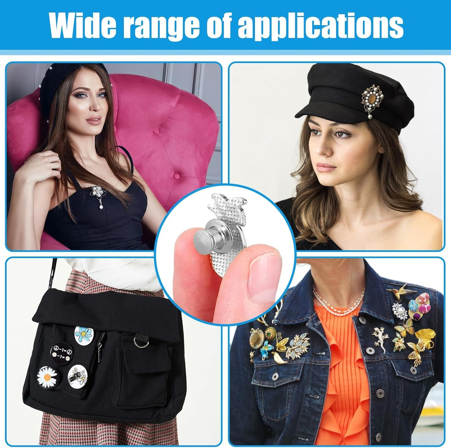 Pin Back, 35 Pcs Backs Locking Pin Keepers Clasp, Metal Locking Pin Backss for Jewlery, Crafts, Lapel Pins (Silver)