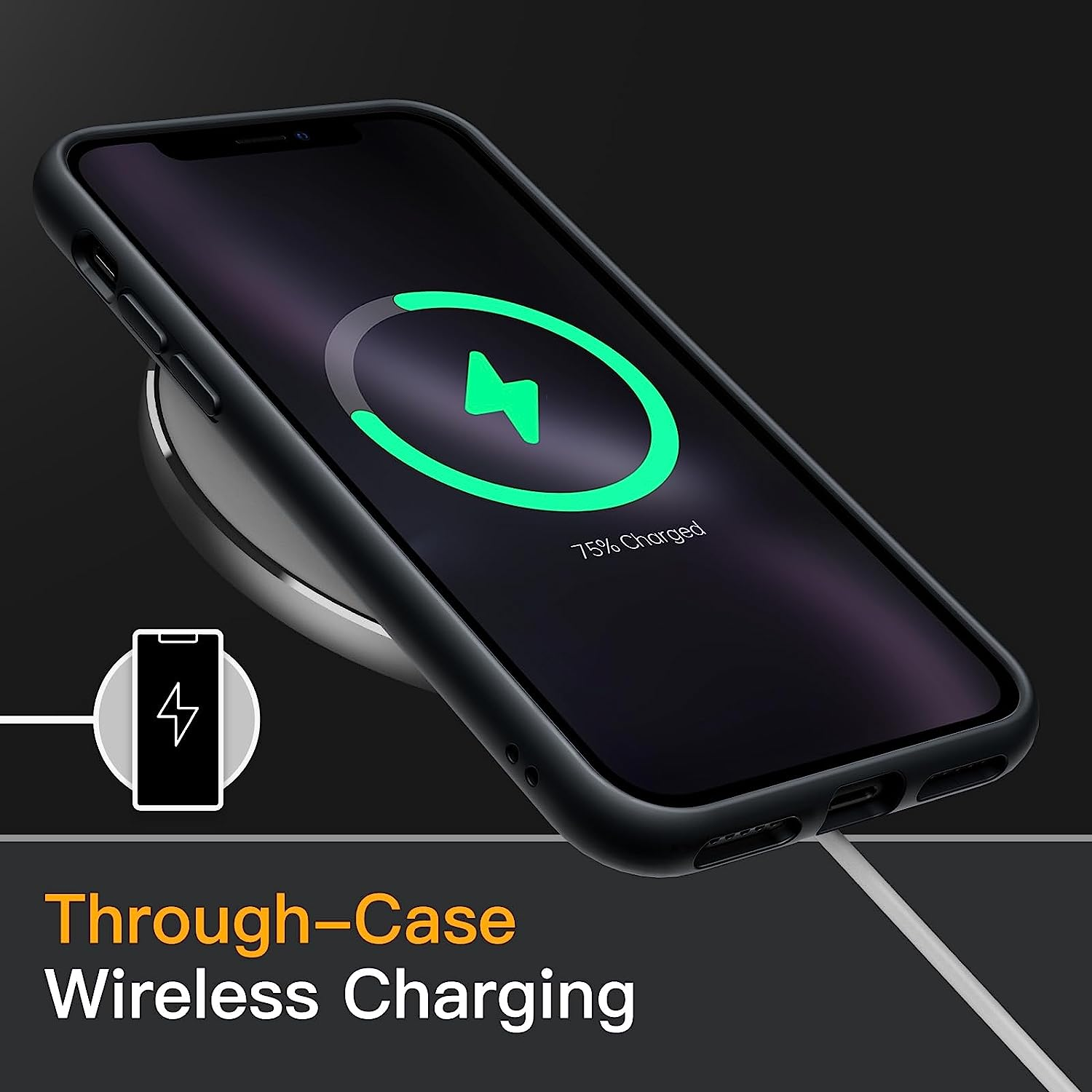 Jetech Matte Case for Iphone XR 6.1-Inch, Shockproof Military Grade Drop Protection, Frosted Translucent Back Phone Cover, Anti-Fingerprint (Black) - Red image number 6