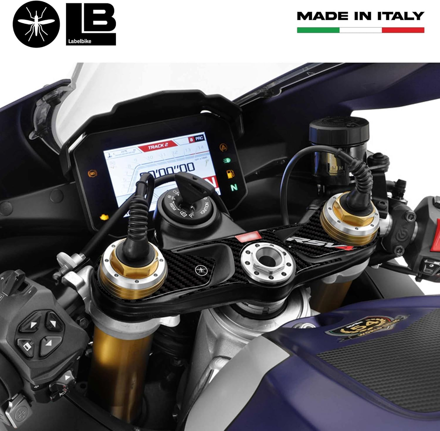 Labelbike - 3D Sticker Protection Fork Plate Steering Compatible with Aprilia RSV4 1100 and RSV4 Factory 2021-2022 image number 2