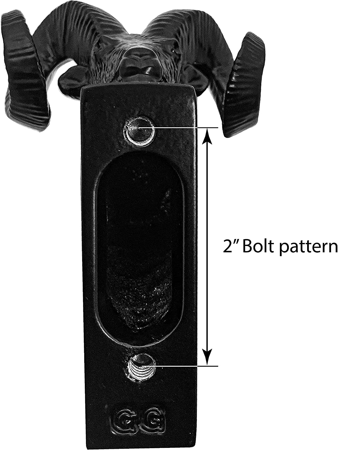 GG Grand General 48050 Matte Black Powder Coated Ram'S Head Hood Ornament image number 3