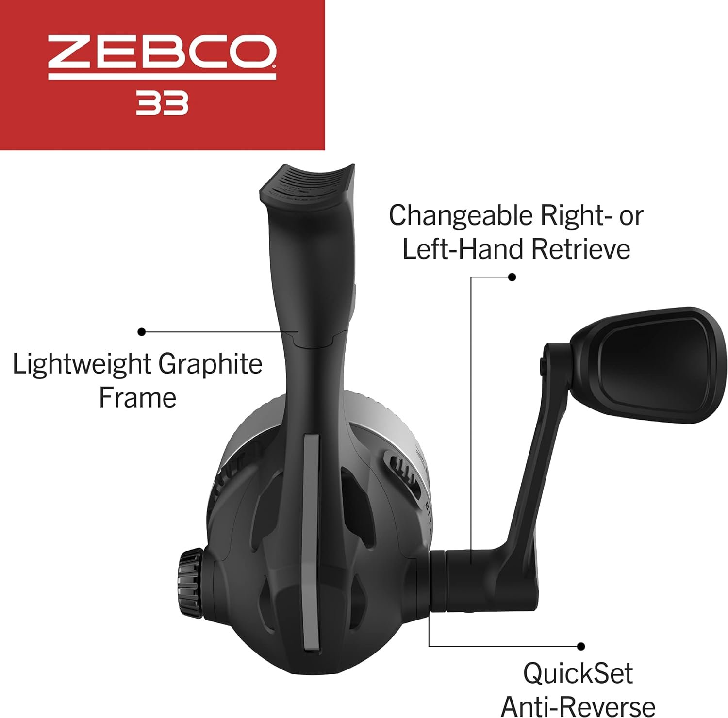Zebco 33 Spincast Fishing Reel, Changeable Right or Left-Hand Retrieve, Built-In Bite Alert, All-Metal Gears, Pre-Spooled with Zebco Cajun Line image number 2
