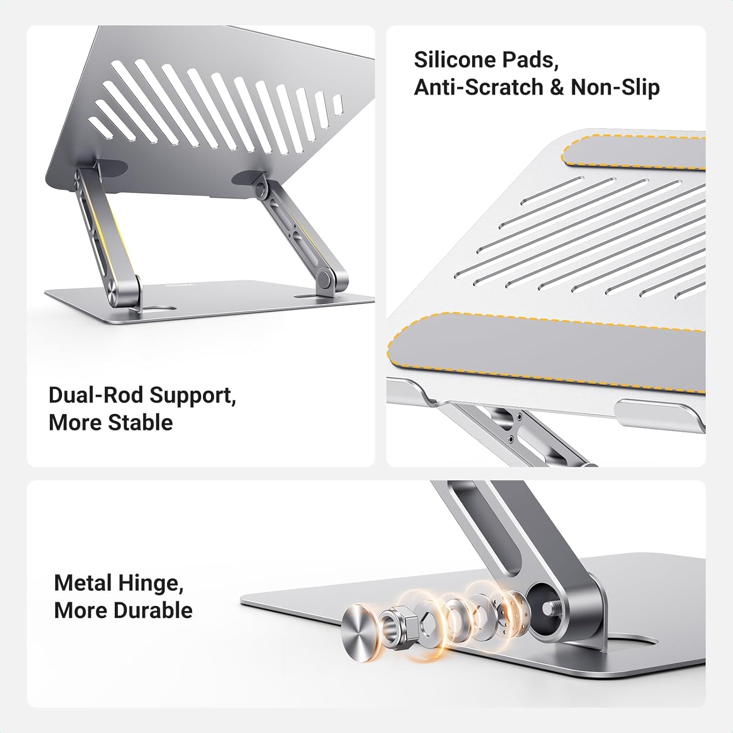 UGREEN Laptop Stand for Desk Adjustable Ergonomic Desktop Holder Compatible with Macbook, Chromebook, Notebook, up to 17.3 Inch image number 3