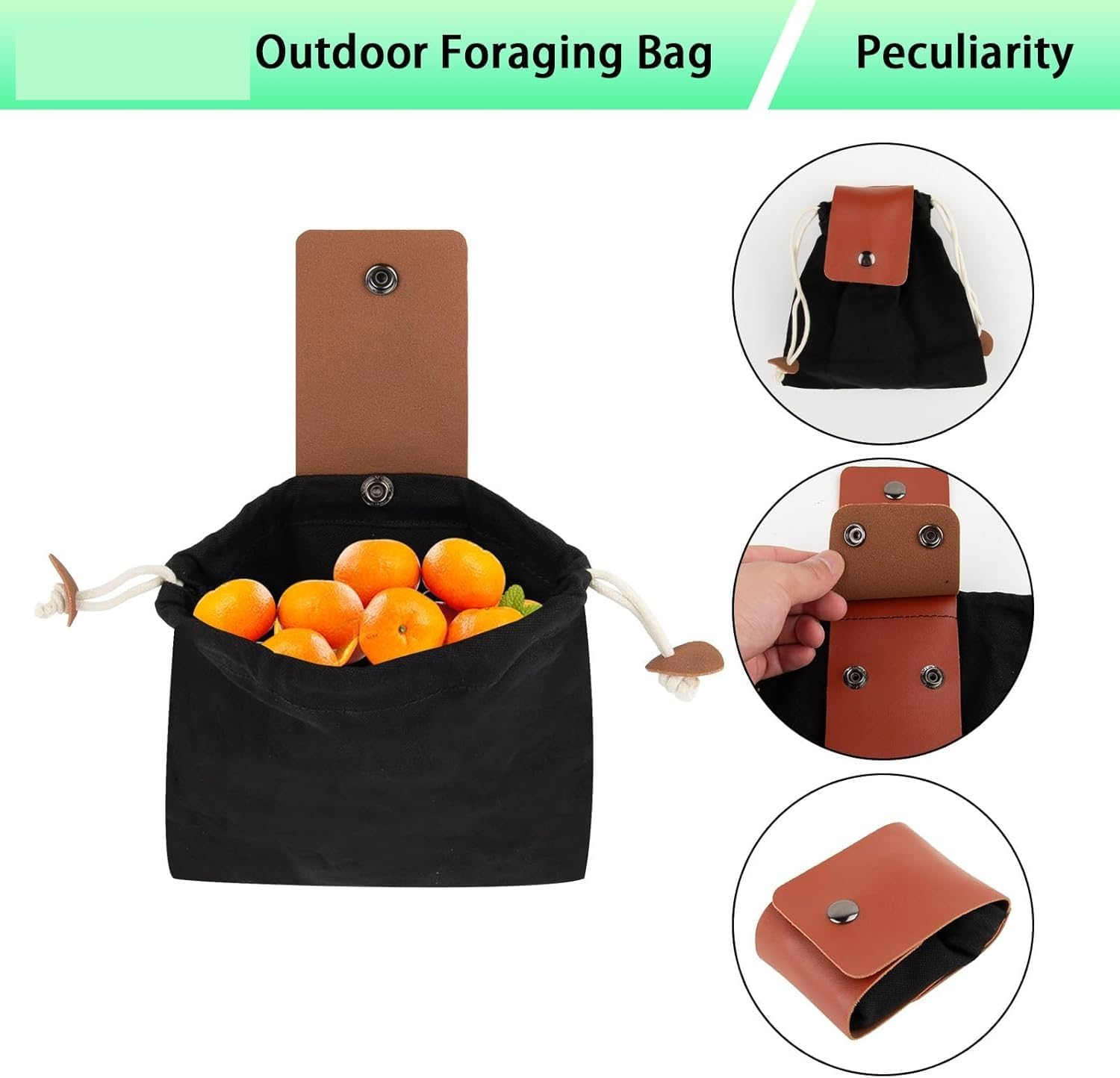 Outdoor Foraging Bag,Fruit Picking Waist Tool Bag, Hiking Pouch for Outdoor Traveling Camping, Multifunction Bag for Fruits,Vegetables,Mushrooms,Tools image number 1