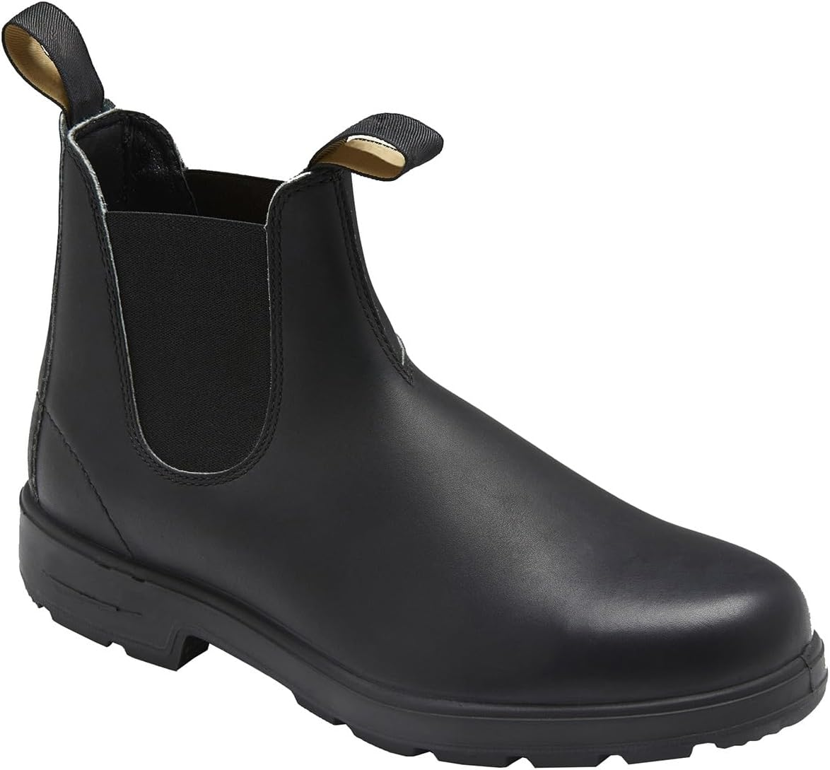 Men'S Ankle Boots round Toe Waterproof Outdoor Casual Faux Leather Slip on Dress Boots