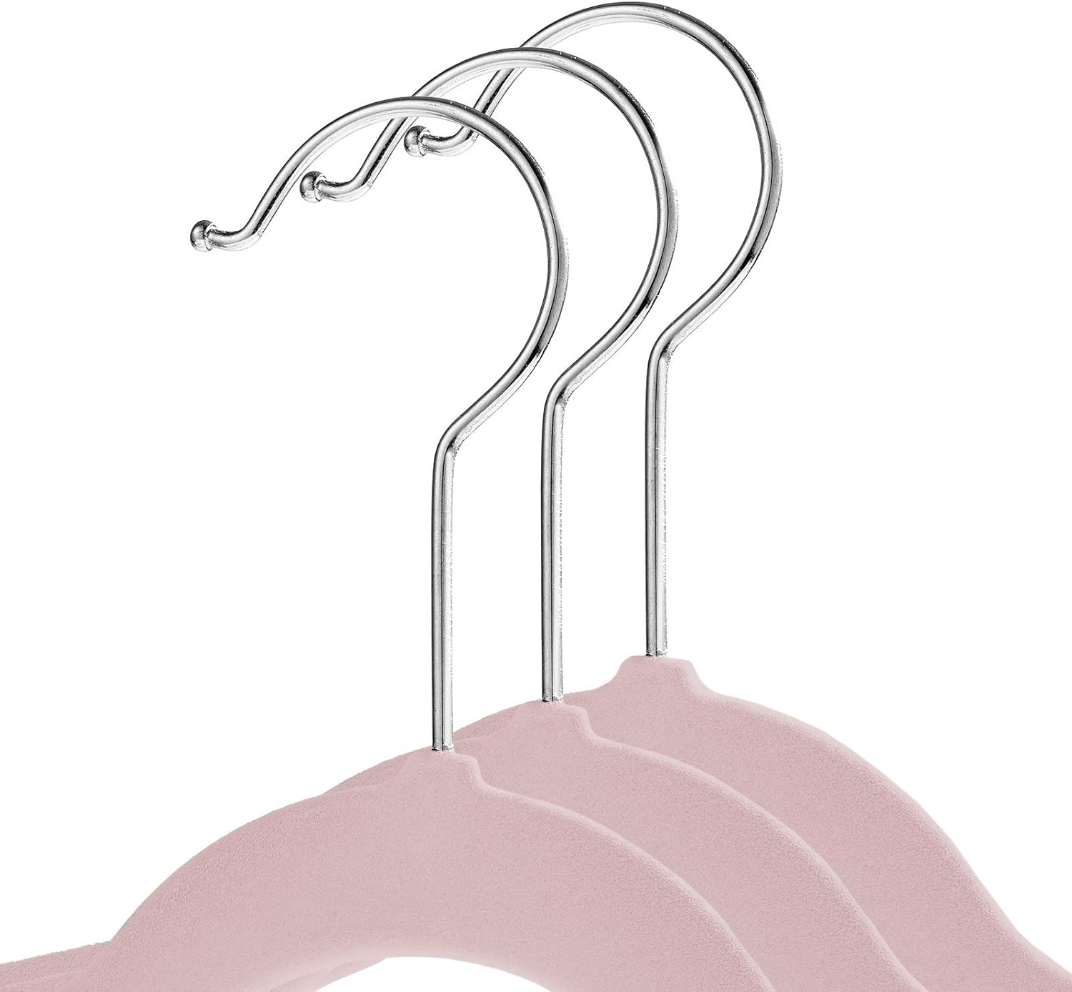 Casafield 50 Velvet Kid'S Hangers - 14" Size for Children'S Clothes - Light Pink image number 2