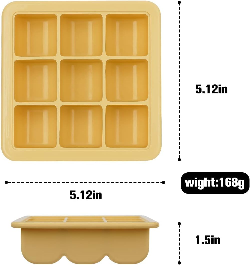 Haakaa Baby Food and Breast Milk Freezer Tray with Lid, 9 X 1.2Oz - Banana image number 2