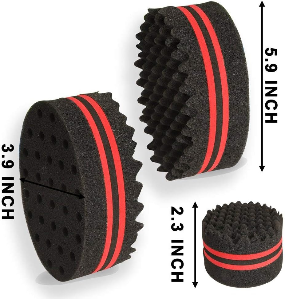 RAYWE Hair Brush Sponge with Big Holes Metal Hair Pick Comb Double-Sided Sponge Afro Comb for Hair Styling image number 1