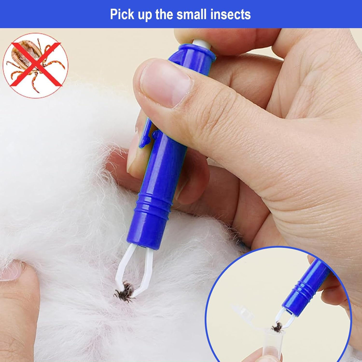 Duoleimi Tick Tweezers Set for Dogs, Cats, Humans, 5 Tick Pliers with Tick Hooks, Metal Pliers and Tick Tweezers, Safe Tick Remover for Children and Pets image number 6