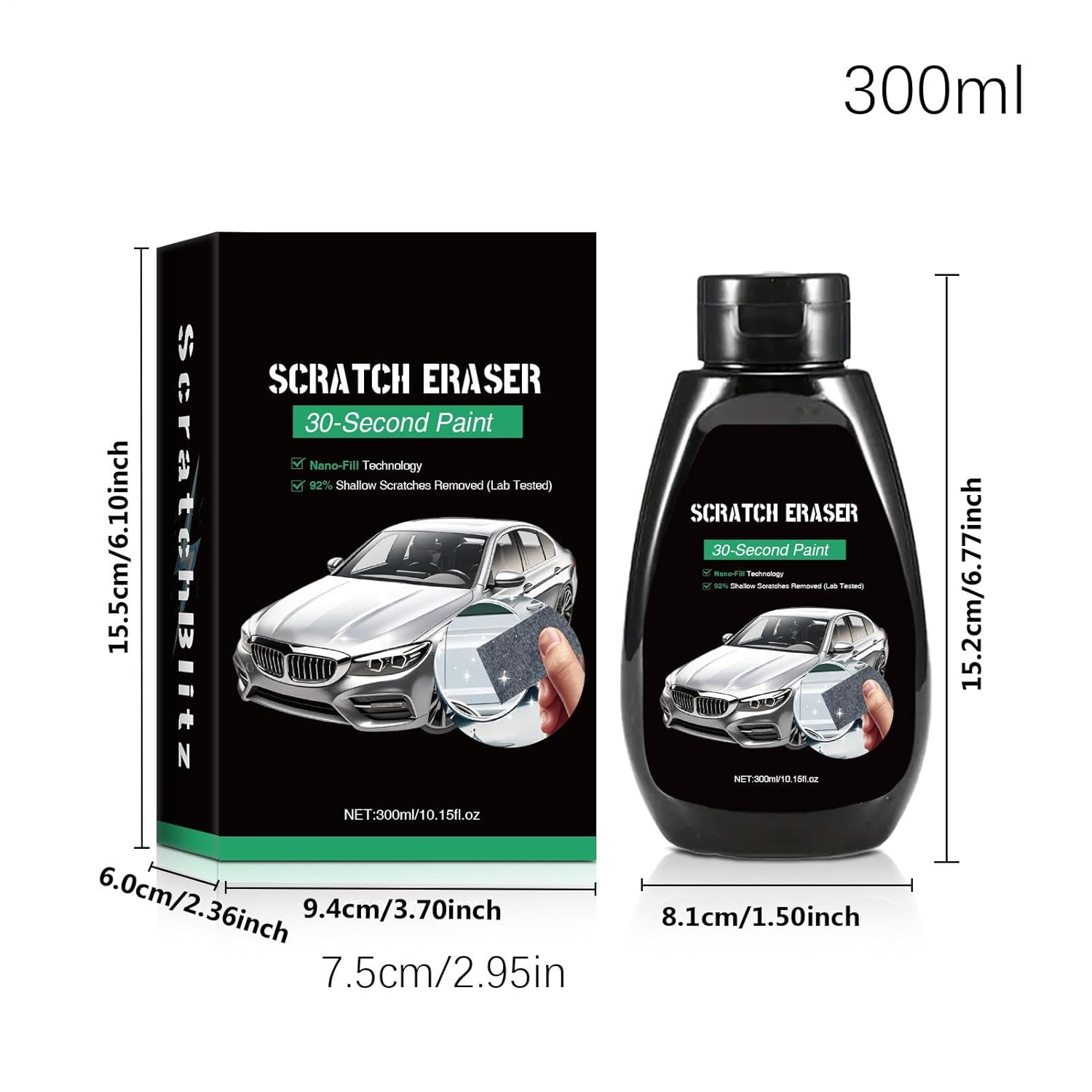 Scratch Repair Restorer, Multifunctional Scratch Repair Agent, 300Ml Portable Automotive Buffing Tool, Vehicle Cleaning Supplies for Trucks image number 2