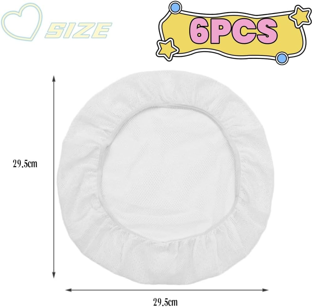 Goxfaca 6Pcs Hair Nets Adjustable Food Service Hair Nets Mesh Kitchen Hats Chef Greaseproof Cooking Caps for Men and Women White image number 2