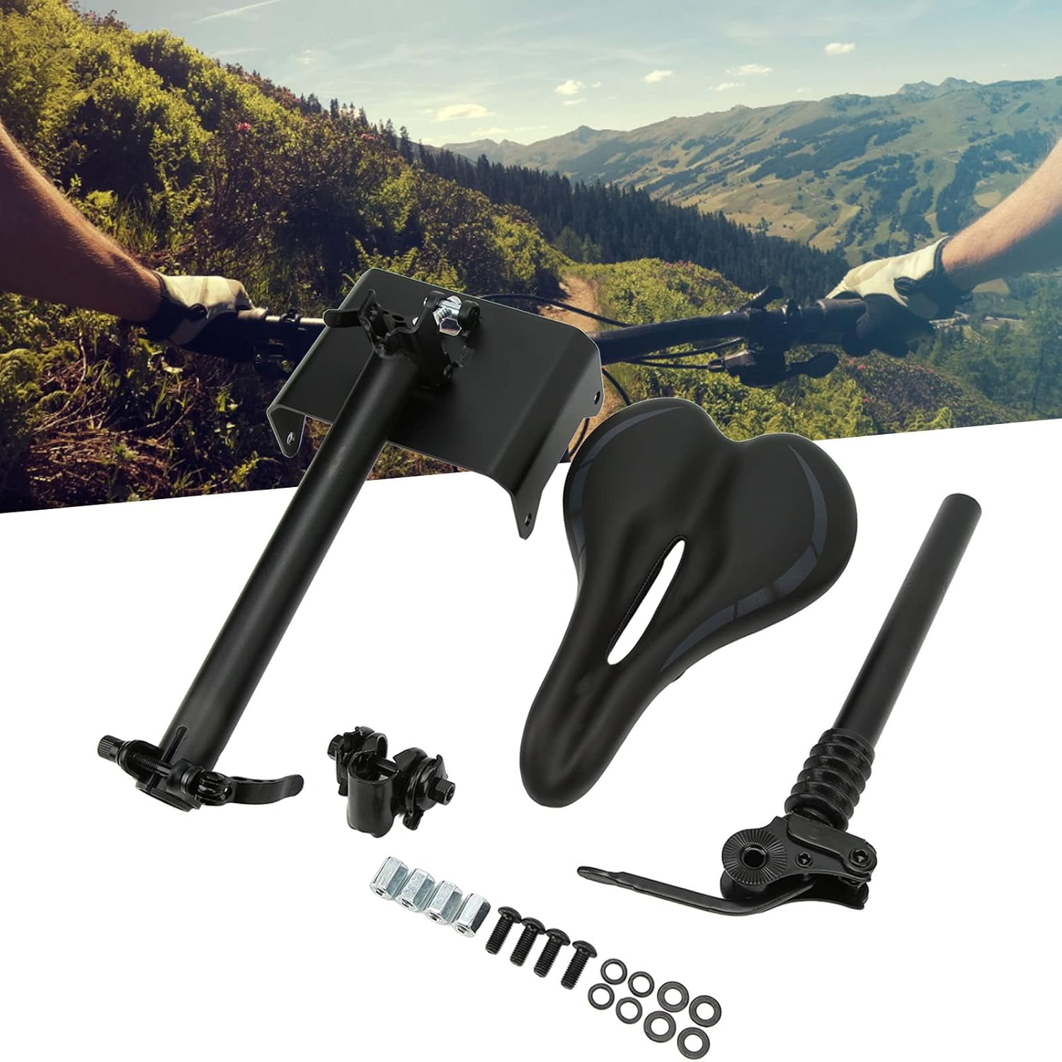 Electric Scooter Seat, Height Adjustable Saddle for Segway Ninebot F20 F25 F30 F40 Comfortable and Shock Absorbing, Punch image number 1