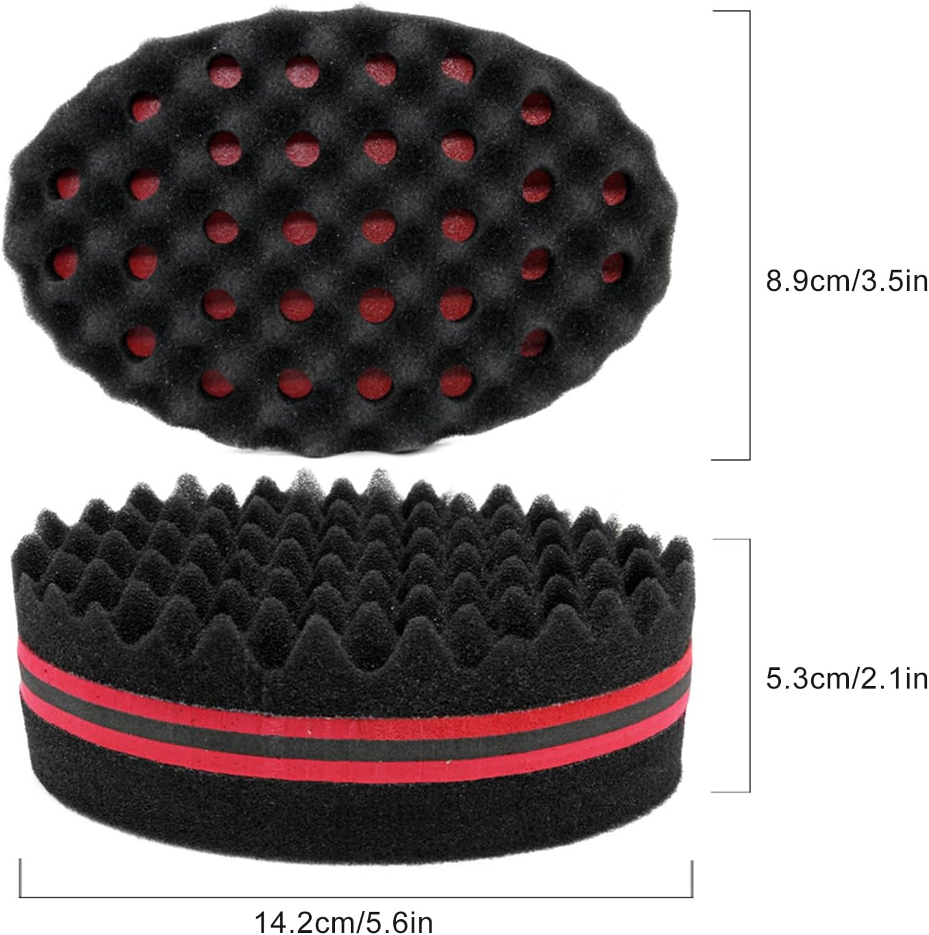 Senzee Hair Sponge Brush, Afro Curl Sponge Brush for Curls Dread Coils Hair Twist Wave Sponges Curling Brushes Small & Big Holes 2 Pcs image number 1