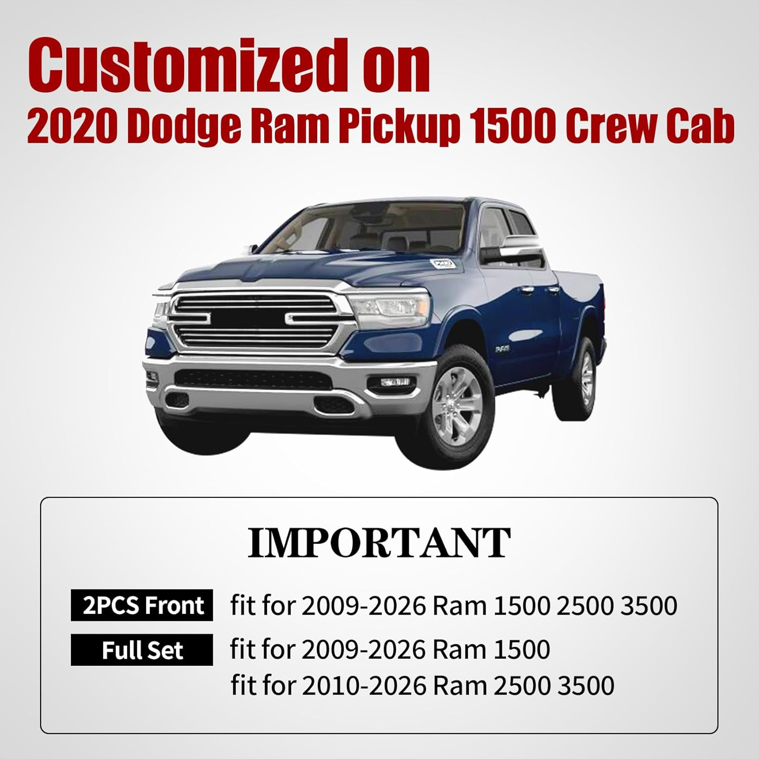 Aierxuan Dodge Ram Back Seat Covers Waterproof Leather Custom Fit 2009-2026 1500, 2010-2026 2500/3500 Crew Quad Regular Cab Pickup Cushions Compatible with Split Bench 40/60(Rear Seat/Black) - 2 Pcs Front/Grey image number 4