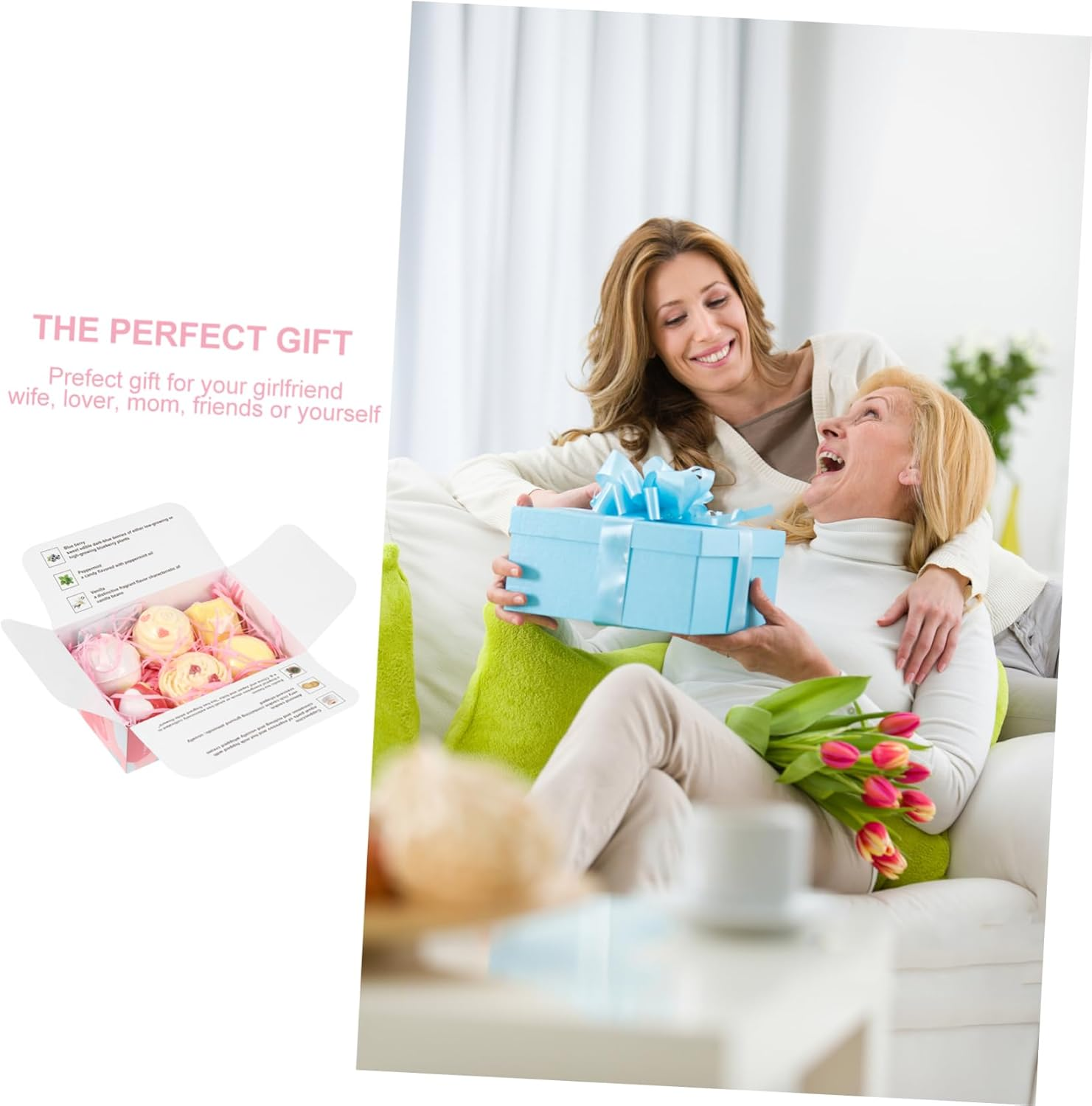 LOLIPPYY 6Pcs Spa Bubble Boys and Girls Shower Steamer Bombs Natural Bath Salt for Relaxation