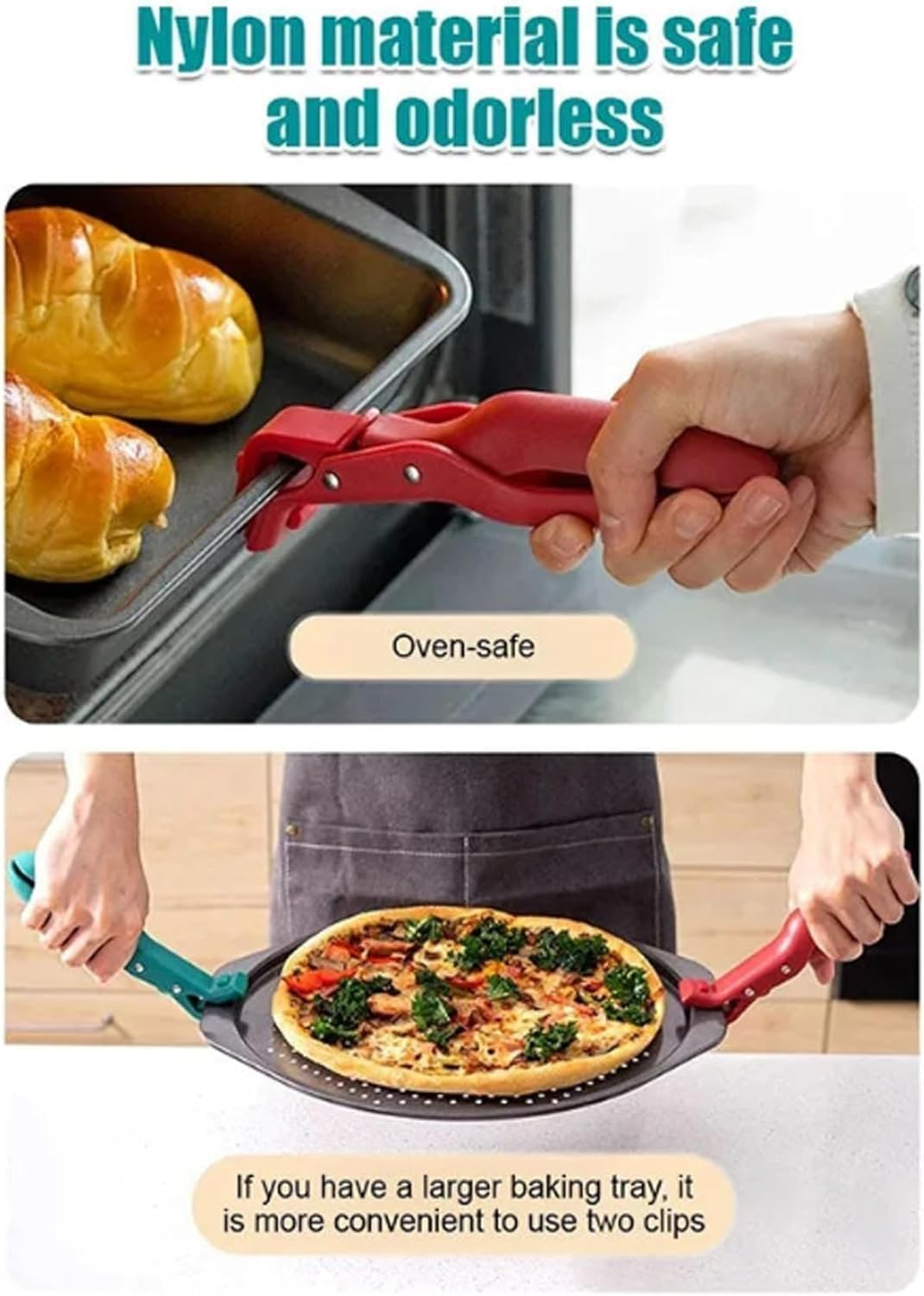 Multi-Purpose Anti-Scalding Bowl Holder Clip for Kitchen, Kitchen Anti-Scalding Anti-Slip Clip, Silicone Non-Slip Anti-Scalding Clip, Heat Insulation Anti-Scald Clamp Gripper, for Pots Dish (Red+Blue)