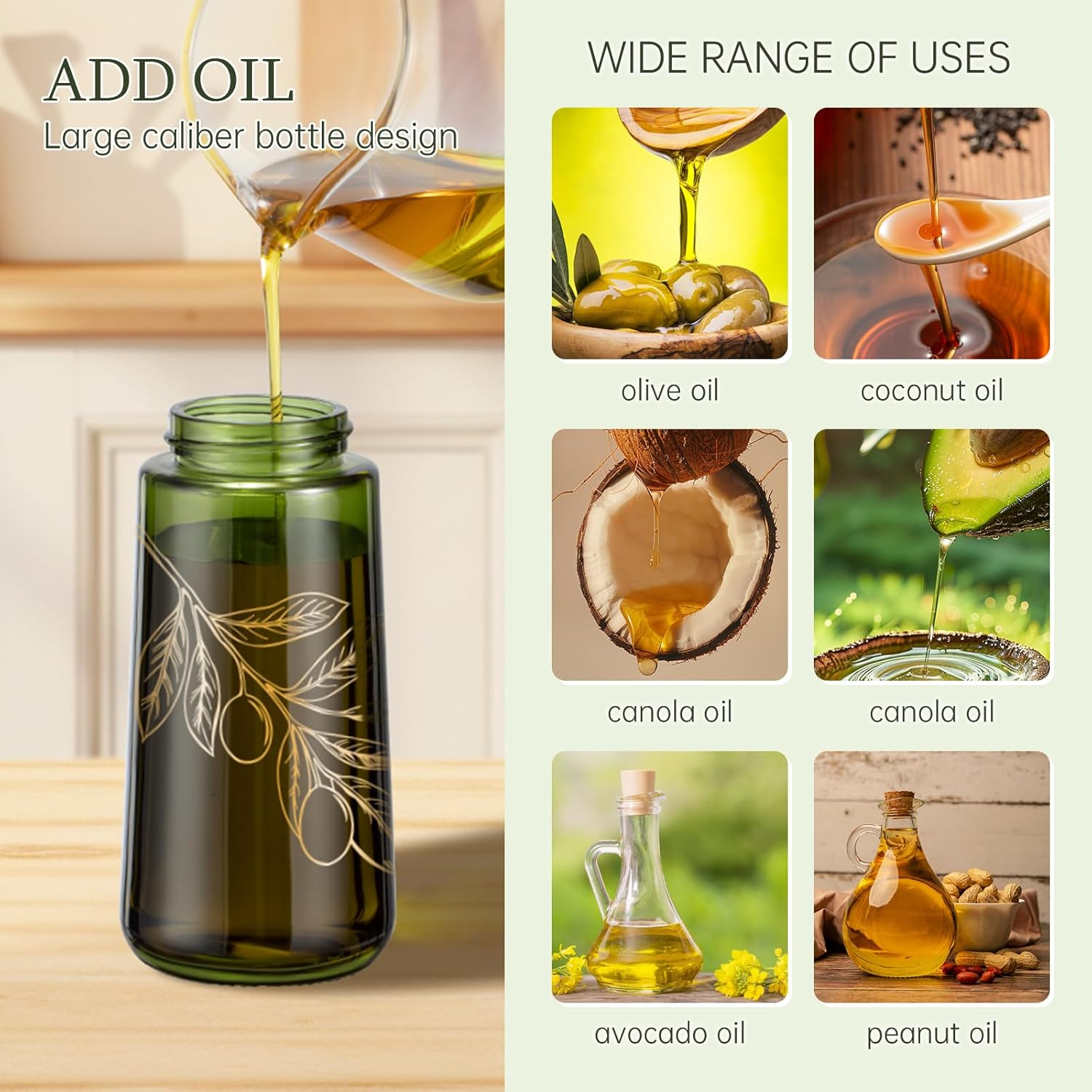 200 Ml Glass Olive Oil Sprayer, Oil Spray Bottle for Cooking (Black, Block Light) image number 4