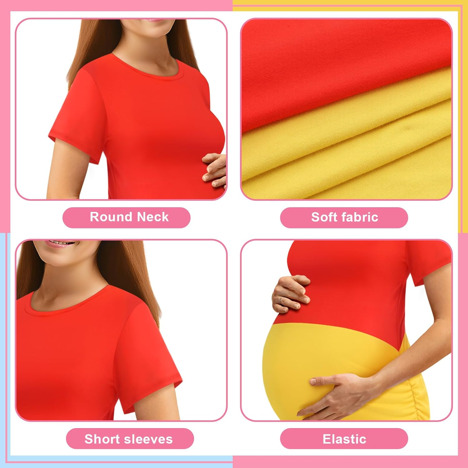 4 Pcs Halloween Maternity Costume New Parents Couple Outfit Dress Pregnancy Cloth for Women New Daddy Mommy Party image number 4