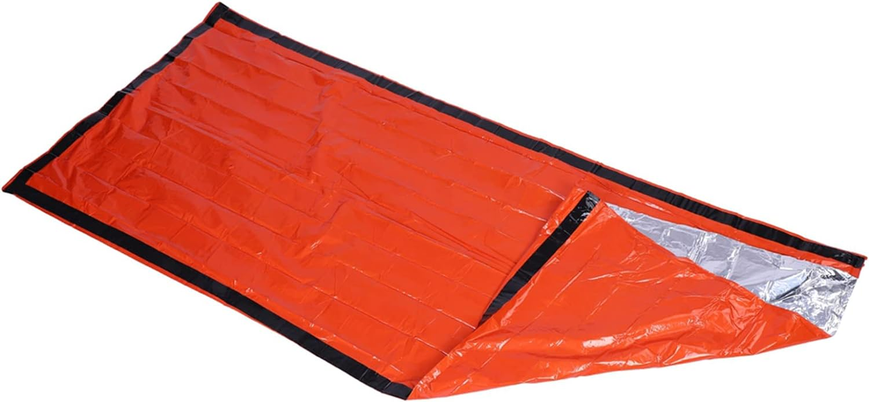 Emergency Sleeping Bag Waterproof Lightweight Thermal Bivy Sack Blanket Extra Thick Shelter Sack Cover Survival Kit Portable Reflective Reusable PE Tent for Camping Hiking Outdoor Orange image number 3