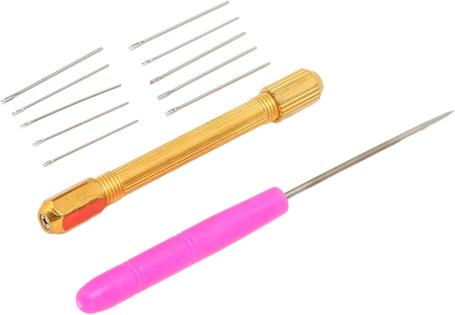 Hair Reroot Tool Doll Hair Rooting Holders 10Pcs Awl Alloy Handles Doll Hair Making Accessories, Doll Hair Rooting Tools Comfortable to Grip for Doll DIY Shop, Home Salon image number 2