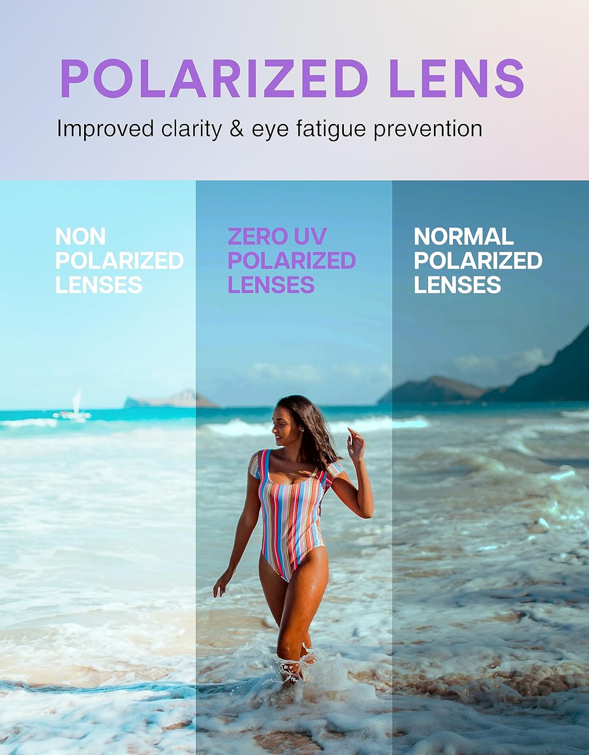 Zerouv - Oversized Fashion Retro Square Sunglasses for Women Vintage Style 50Mm - P02 | Tortoise / Brown Polarized (Limited Edition) image number 3