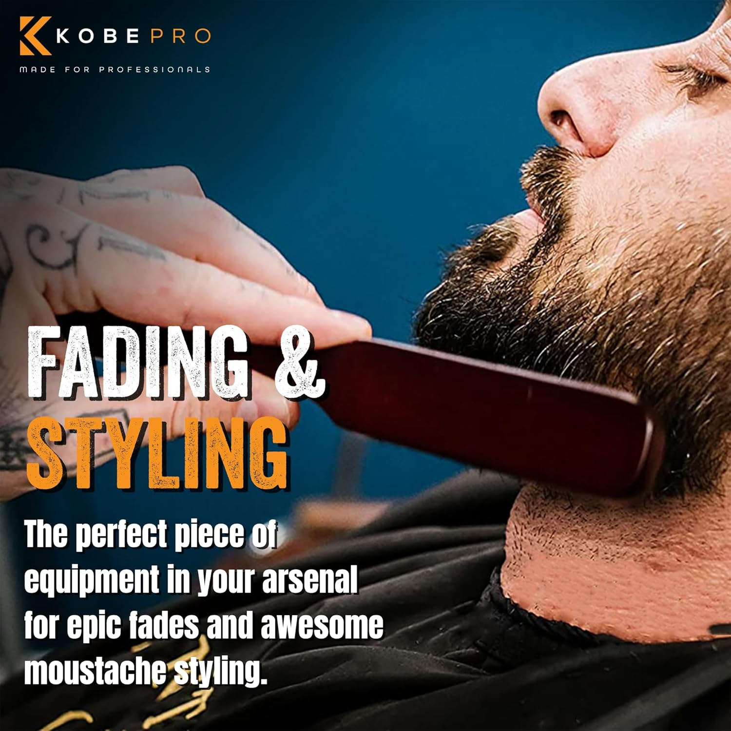 Kobe Professional Men'S Beard and Fade Brush - Men&rsquo;S Boar Bristle Hair Brush/Beard Brush - for Fading & Moustache Styling (Stewart)