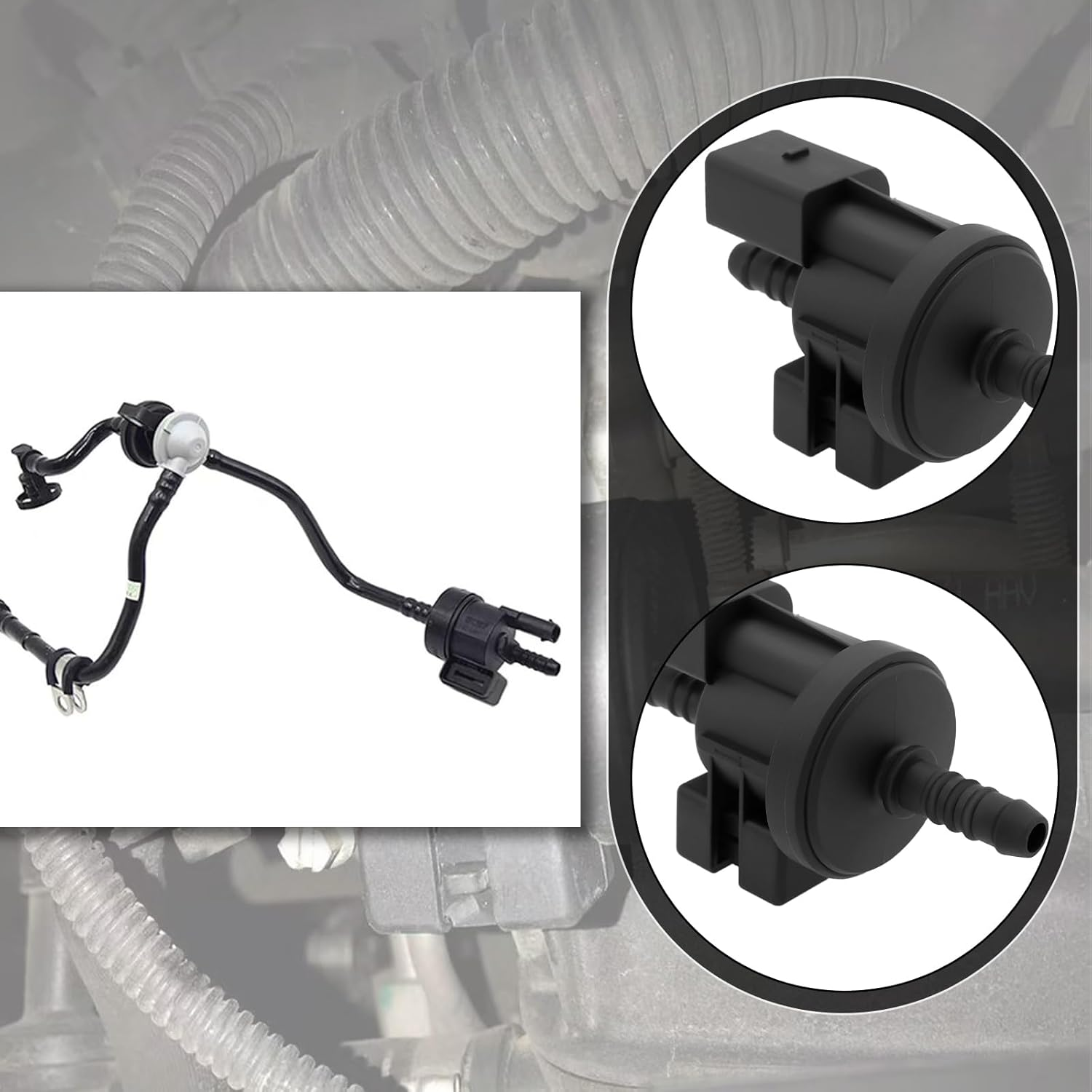 Emsea 1PC Car Vapor Canister Purge Valve Solenoid Vent Valve 0280142432 06E906517A Compatible with Jetta Compatible with Golf Black