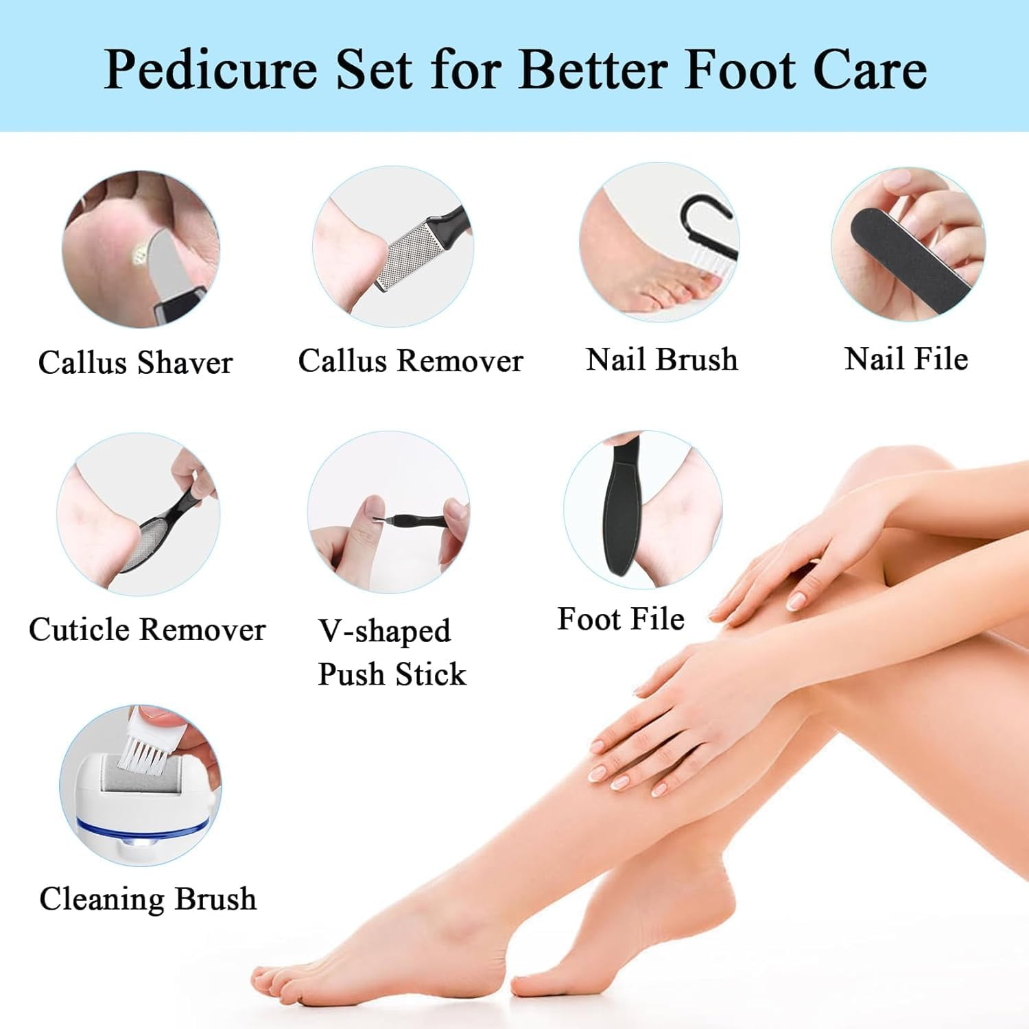 Callus Remover for Feet, 13-In-1 Professional Pedicure Tools Foot Care Kit, Foot Scrubber Electric Feet File Pedi for Hard Cracked Dry Dead Skin, 3 Rollers, 2 Speed, Battery Display (Black) image number 2