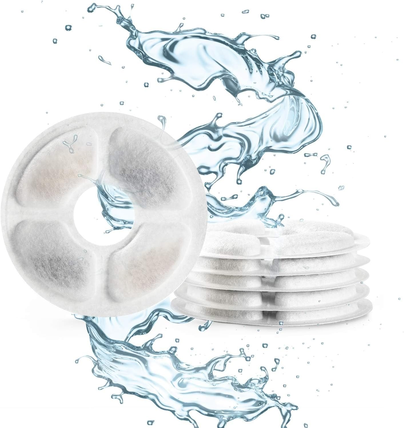 Toozey Cat Water Filter, 6 Cat Fountain Filters, Water Fountain for Cat Filter, Filters Contains Active Carbon and Ion Exchange Resin image number 2