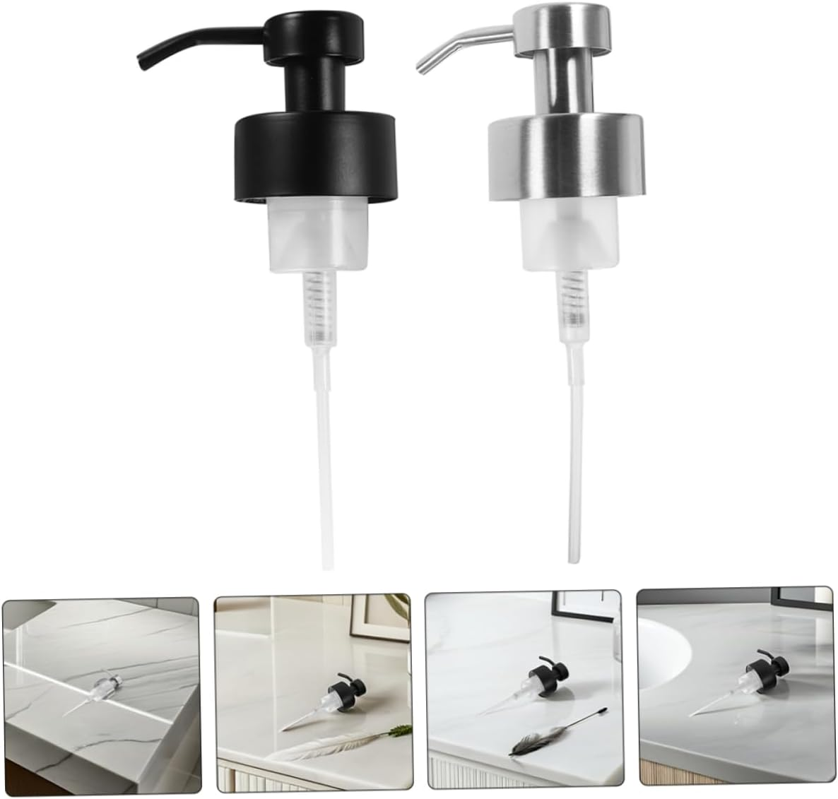 RORPOIR 2Pcs Stainless Soap Pump Replacement for Dispenser Foam Soap Dispenser Pump for Shampoo Lotion image number 6