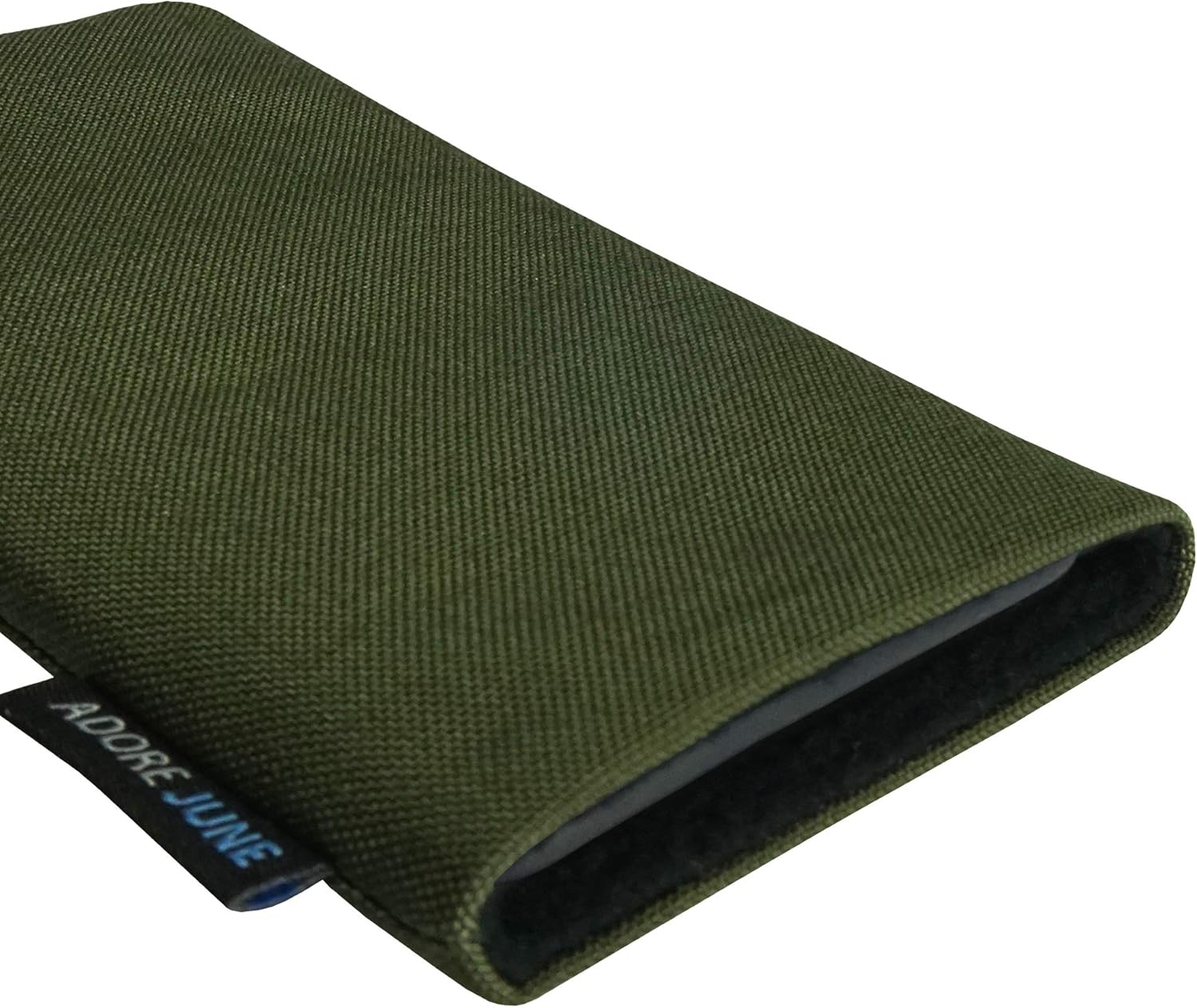 Adore June Classic Olive-Green Protection Sleeve Compatible with Iphone 13 Pro Max/Iphone 12 Pro Max, Pouch Case Made of Durable Fabric with Display Cleaning Effect - Olive Green image number 3