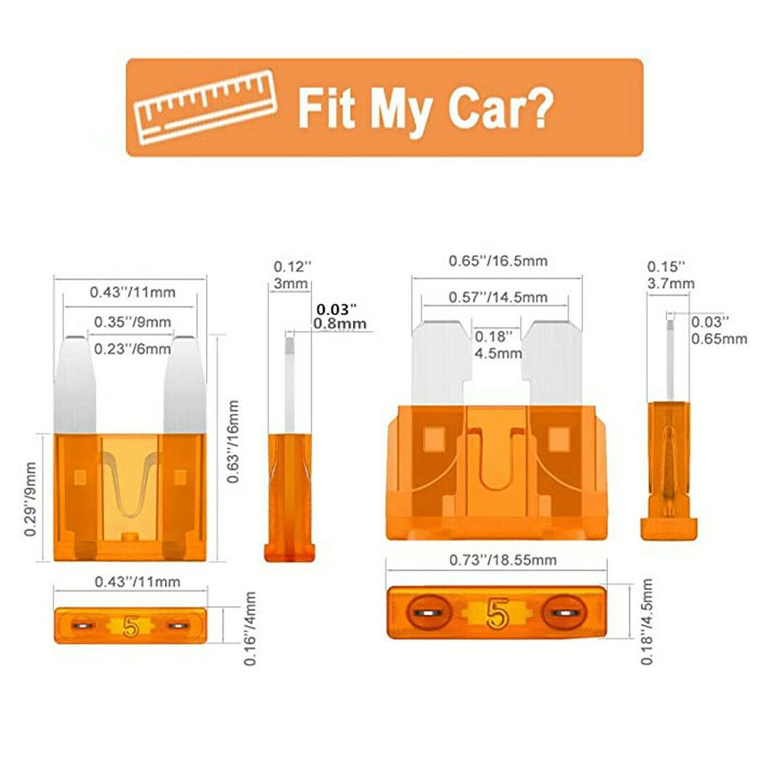 300Pcs Car Blade Fuse Assortment Assort Kit Blade Set Auto Truck image number 5