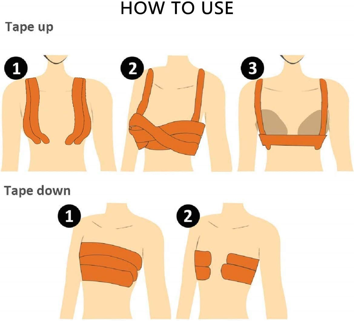 Boob Tape Nude plus for D Cup up Size, for Large Size DIY Boob Lift Job, Body Tape, Breast Lift Tape,Bra Tape,Foot Tape,Fabric Tape Medical Grade and Waterproof. Kim K'S Trick. image number 2