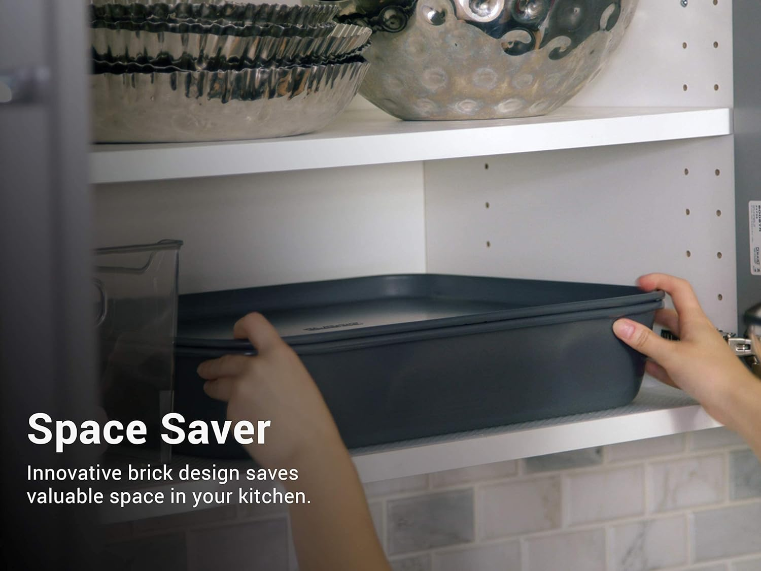 Elbee-Home 8-Piece Oven Nonstick Bakeware Set, Patented Space-Saving Self-Storage Design. image number 2