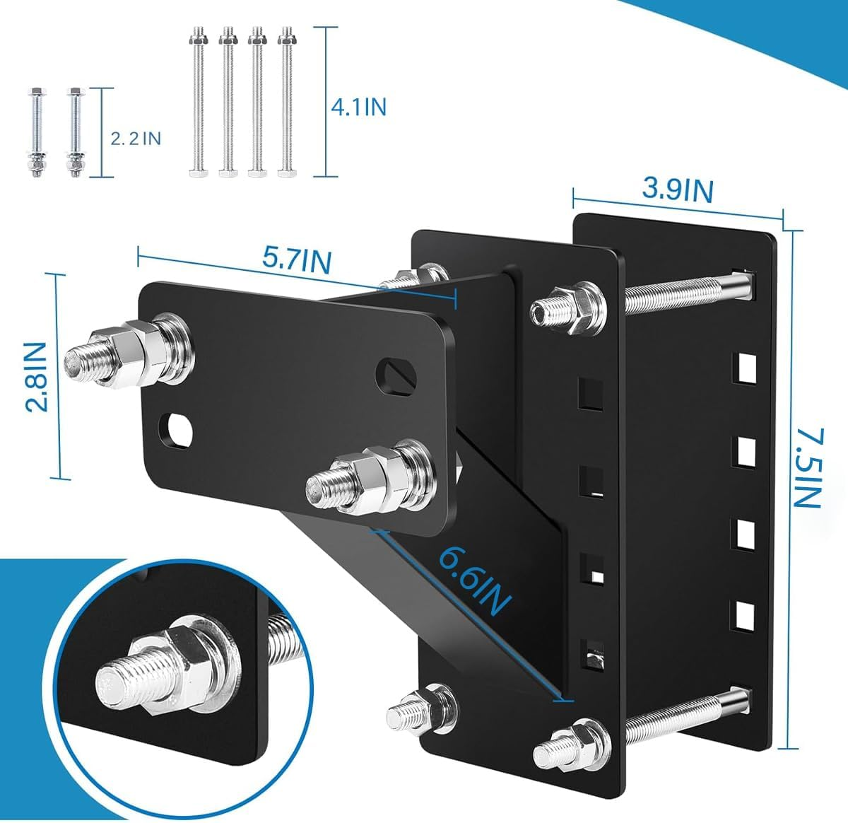 AIMALL Heavy-Duty Spare Wheel Carrier, Adjustable Tyre Holder Bracket, Suitable for Caravan, Boat, and Trailer Use, Robust Metal Construction