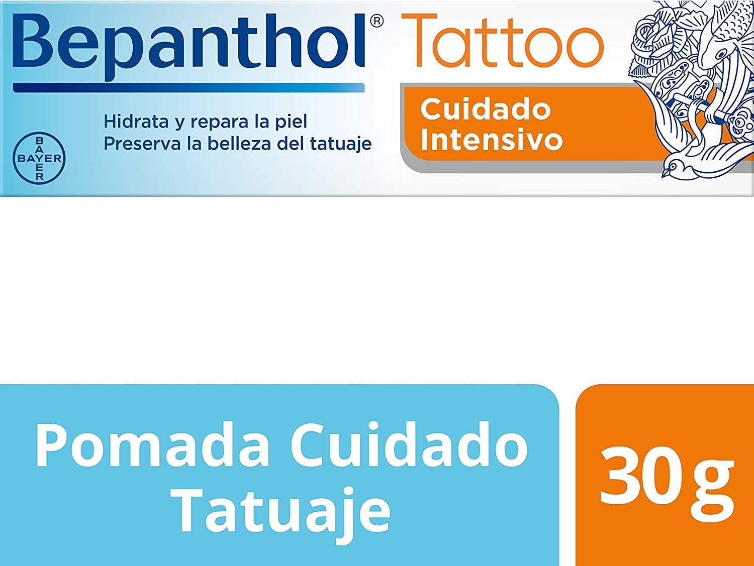Bepanthol Tattoo Cream with Panthenol, Hydrates, Skin Repairs and Preserves Tattoo Beauty, 30 G image number 2