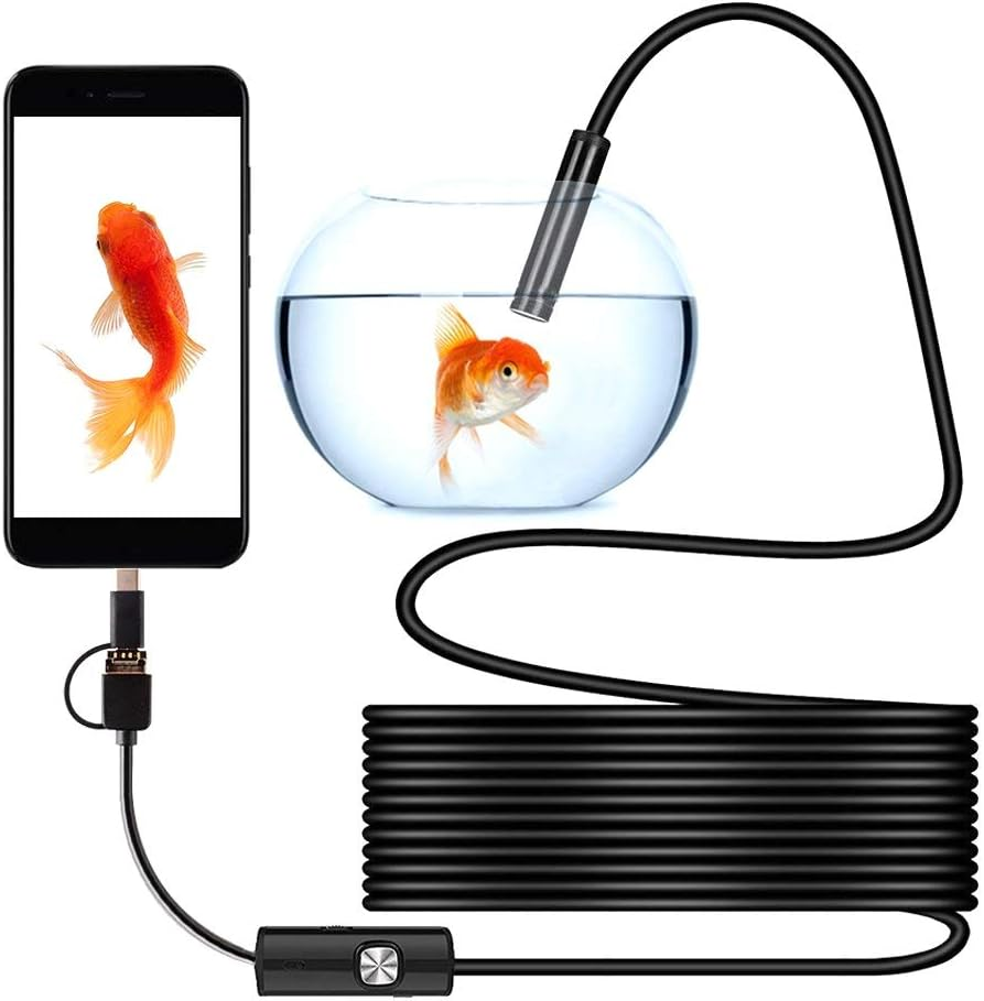 Inspection Camera Endoscope 1080P HD Digital Borescope Inspection Camera with 6 LED 3 in 1 Waterproof Cable Flexible Snake Cable for Android Mac (2M) image number 6
