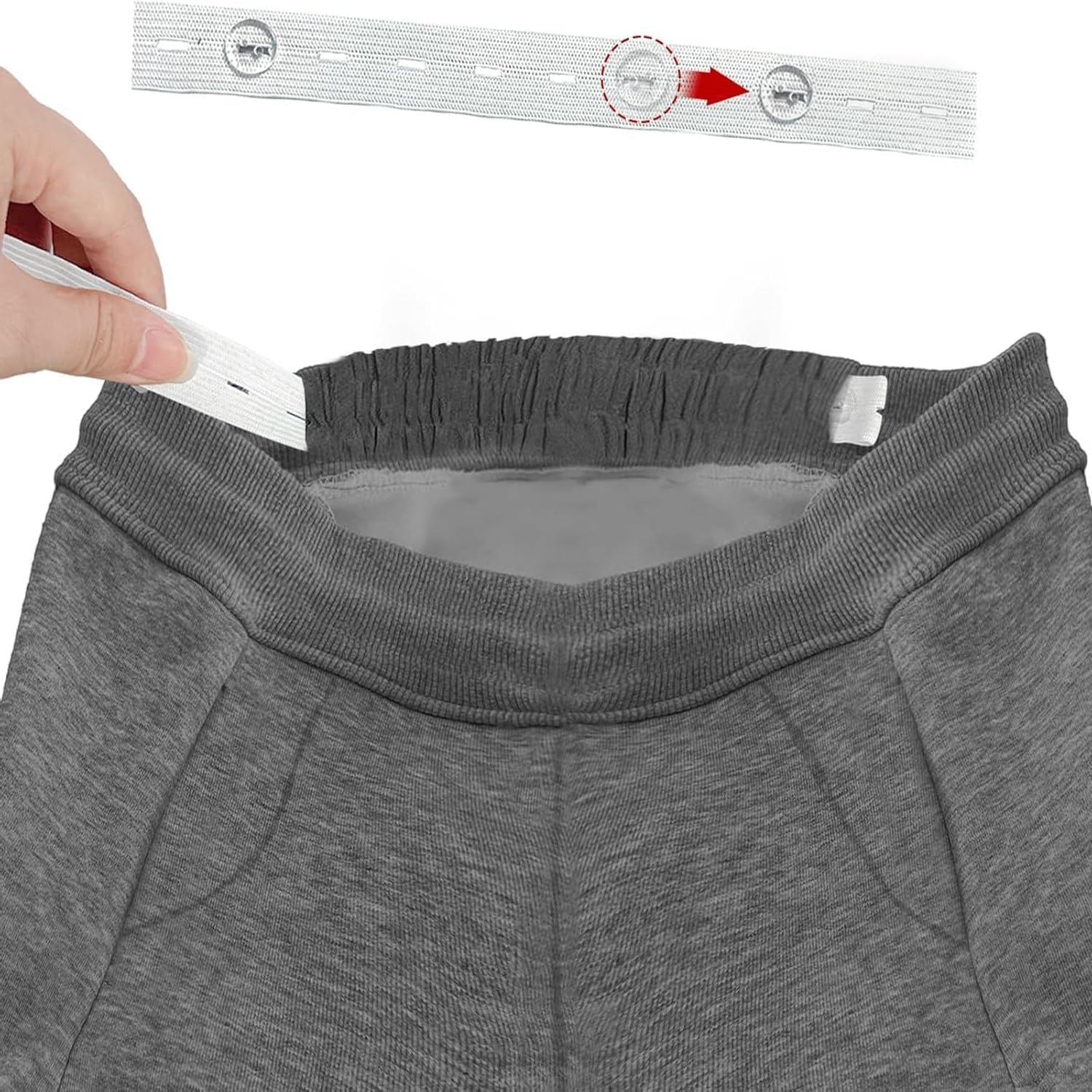 Kids Waist Adjuster Jean Pants Tightener for Waist Button Clips Suitable for Both Men and Women (White) image number 6