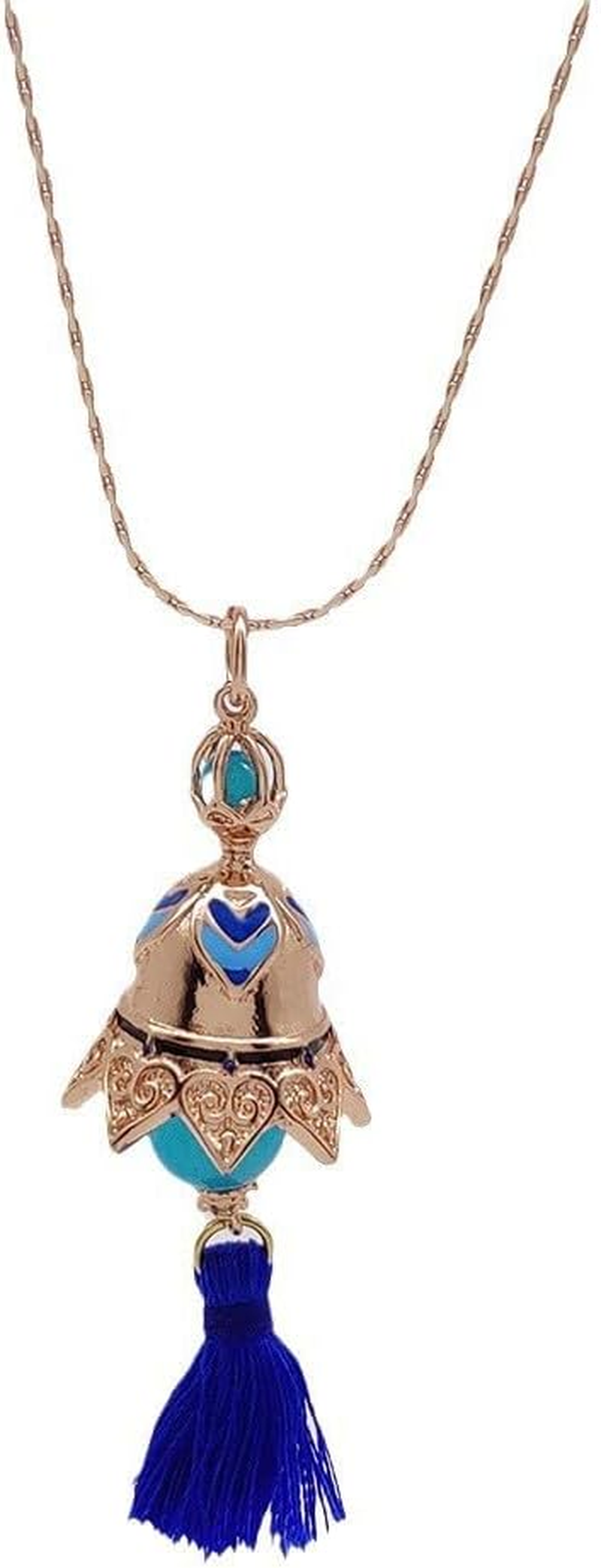 Ealipoi Scaramouche Necklace Anime Genshin Cosplay Pendant Wanderer Cosplay Accessories Alloy Bell Prop, Medium, Zinc, Agate image number 4