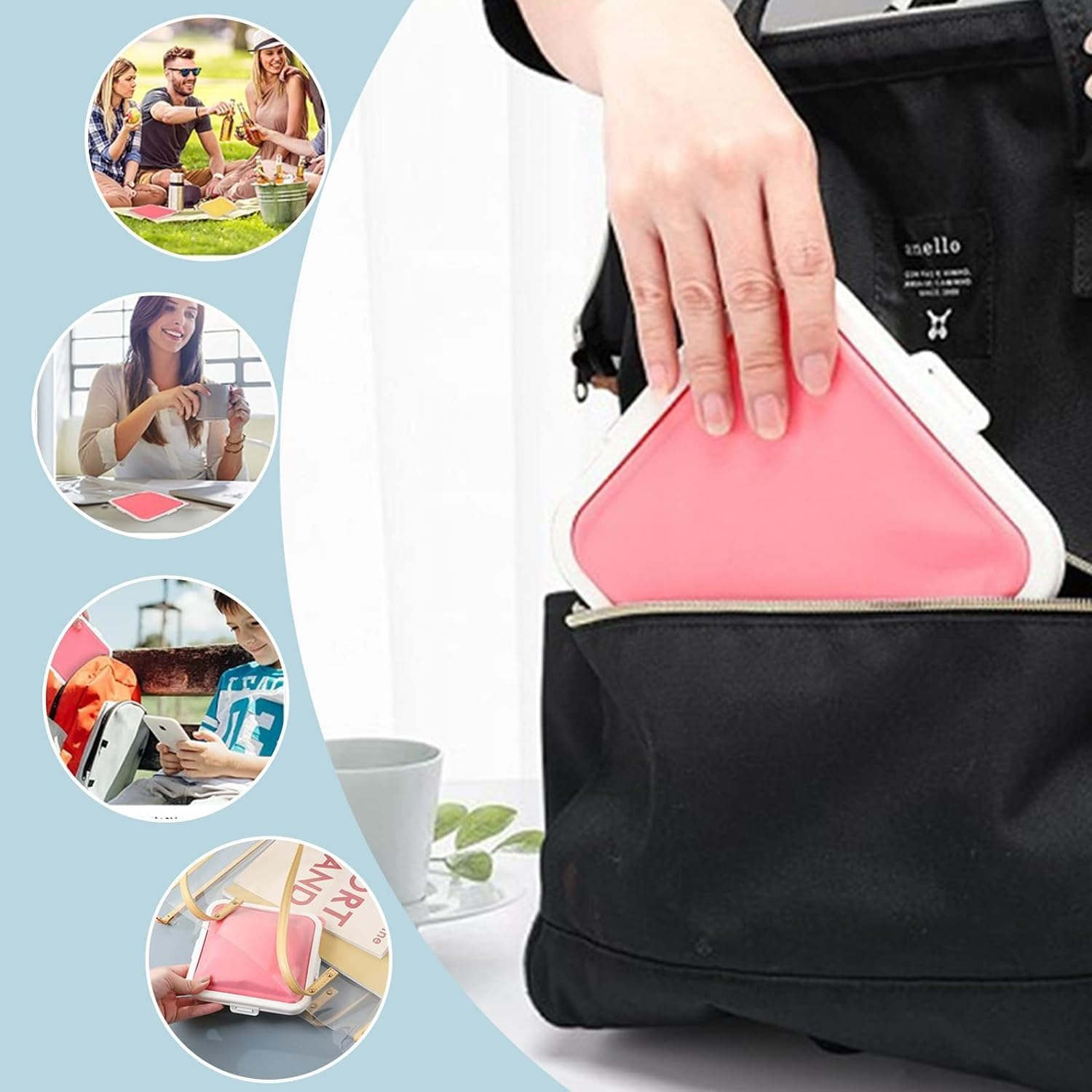 Silicone Sandwich Storage Box, 1Pc Silicone Sandwich Storage Box, Silicone Sandwich Container for Lunch Box, Sandwich Toast Case, Portable Bread Box Sandwich Container (Pink) image number 1