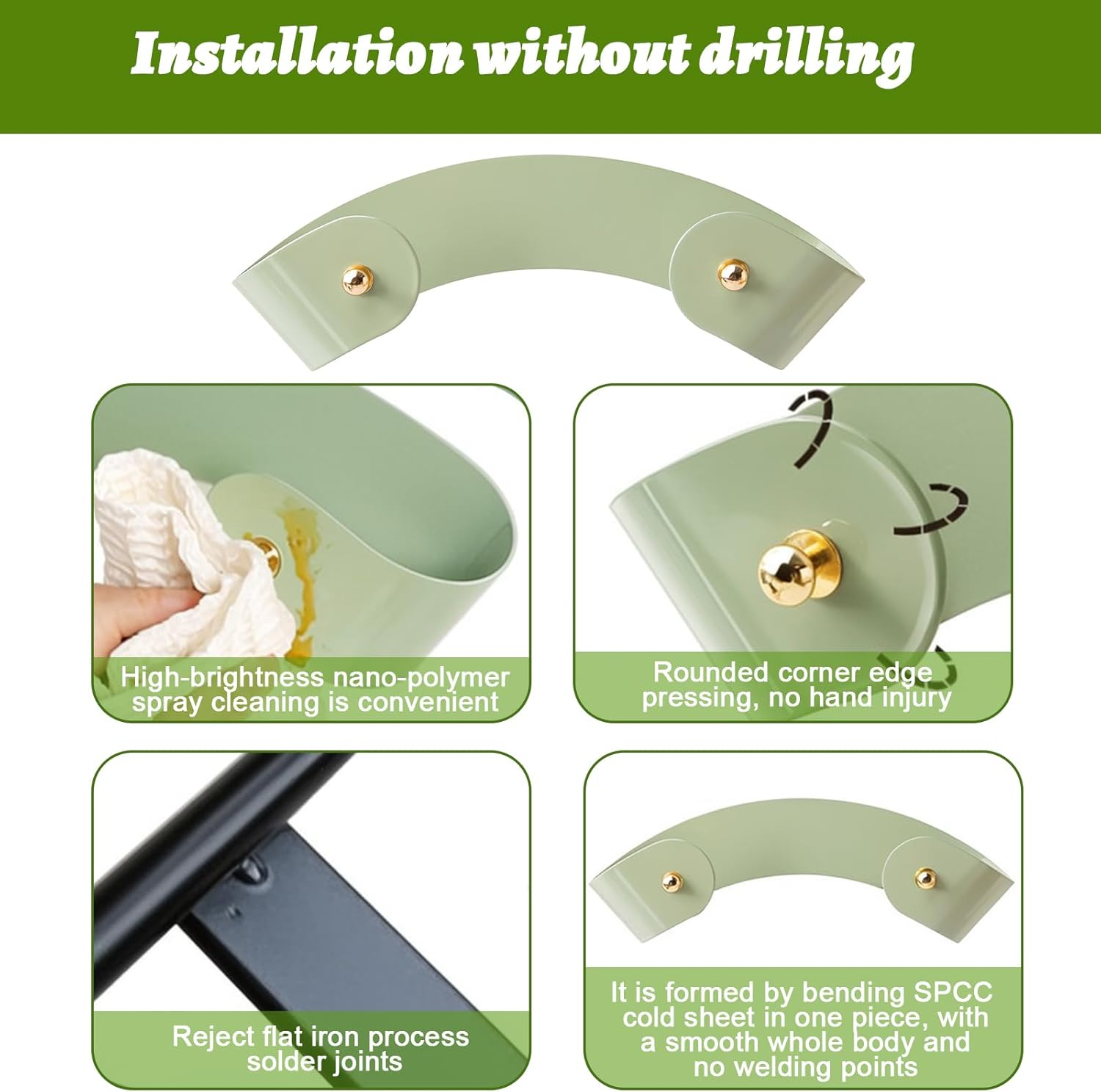 DEARBAG Pot Lid Holder Wall Mounting, Drill-Free Self-Adhesive Lid Holder, Suitable Lid up to 30 Cm, Kitchen Organiser for Pans, Baking Trays, Chopping Boards