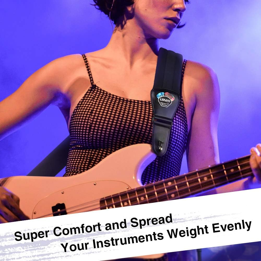 LEKATO Bass Guitar Strap for Electric Guitar & Bass image number 4