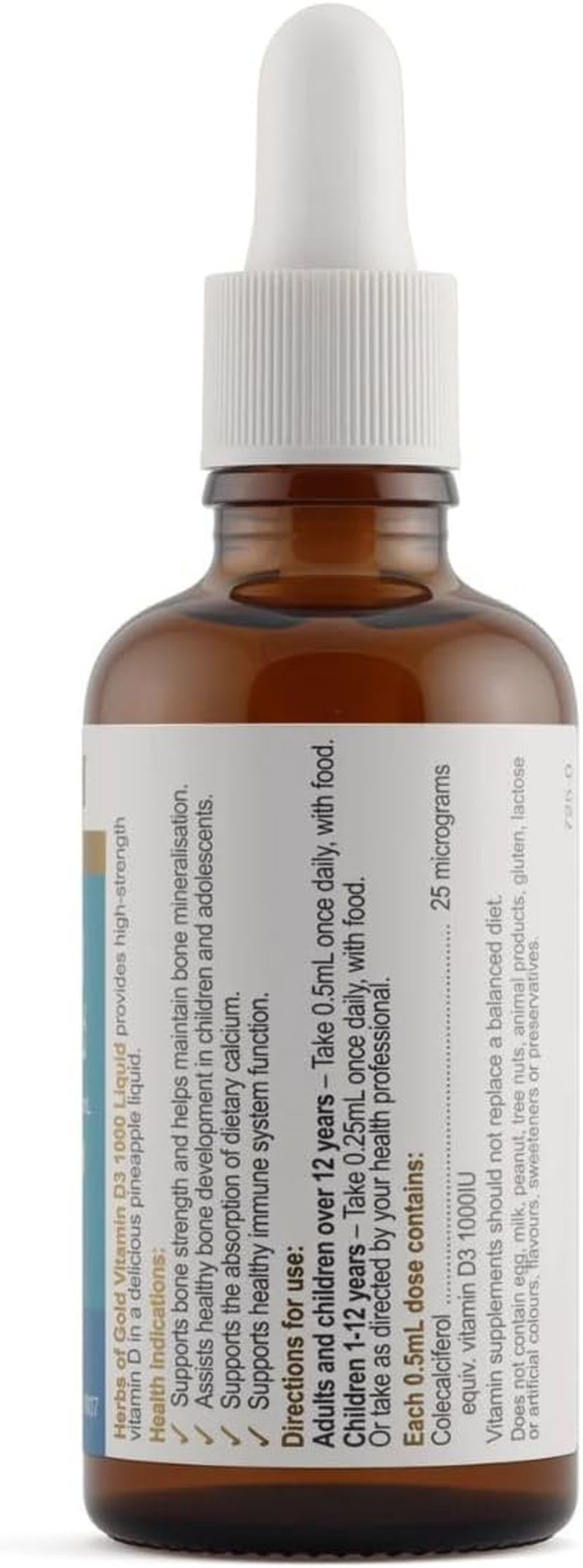 Herbs of Gold Vitamin D3 1000 Liquid 50Ml image number 1