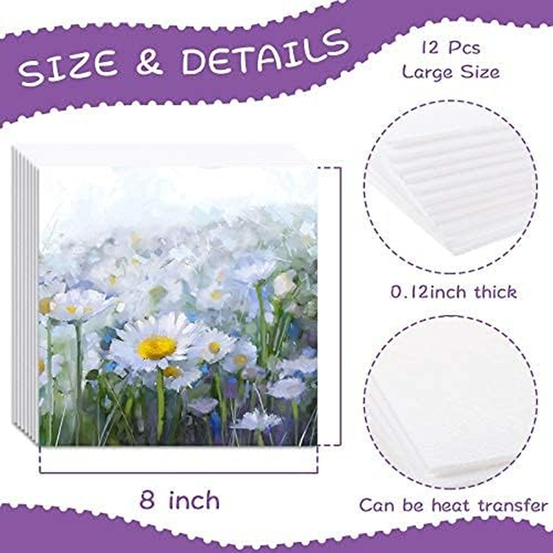 8 X 8 Inch Sublimation Air Freshener Sheets Felt Large-Size Car White Fragrant Blank Air Freshener DIY Auto Scented Sheets for Car Home Use Heat Press Decor for Various Styles, 12 Pieces