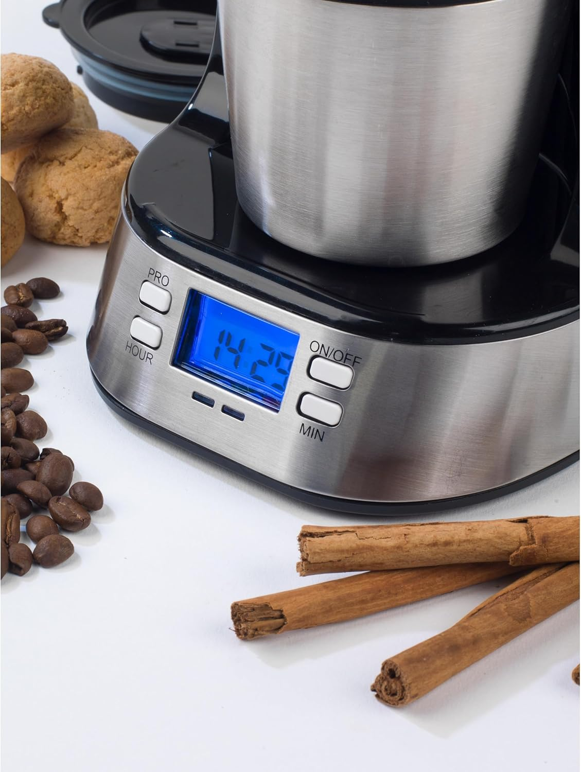 Salter Digital Coffee Maker &ndash; One Cup Filter Coffee Machine, Washable & Reusable Filter, Includes 420Ml Stainless Steel Travel Mug, 3-4 Minutes Brewing, Suitable for Ground Coffee/Pads, Timer, 750W image number 4