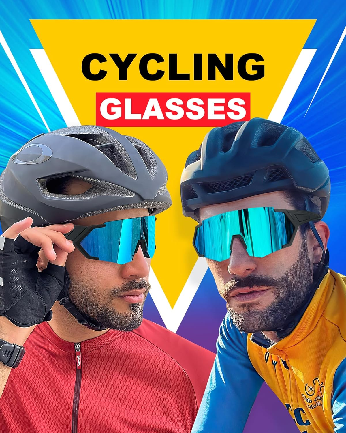 Cycling Glasses for Mens Polarised Sports Sunglasses UV400 Protection Outdoor Bicycle Motorbike Driving Fishing Dirt Bike Accessories for Men Womens image number 5