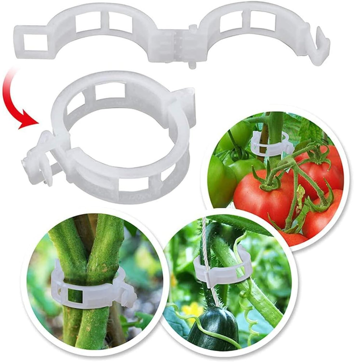 300Pcs Tomato Clips, Plant Clips for Climbing Plants Support Garden for Tomatoes Vines Flower Vegetables Climbing to Grow Upright image number 3